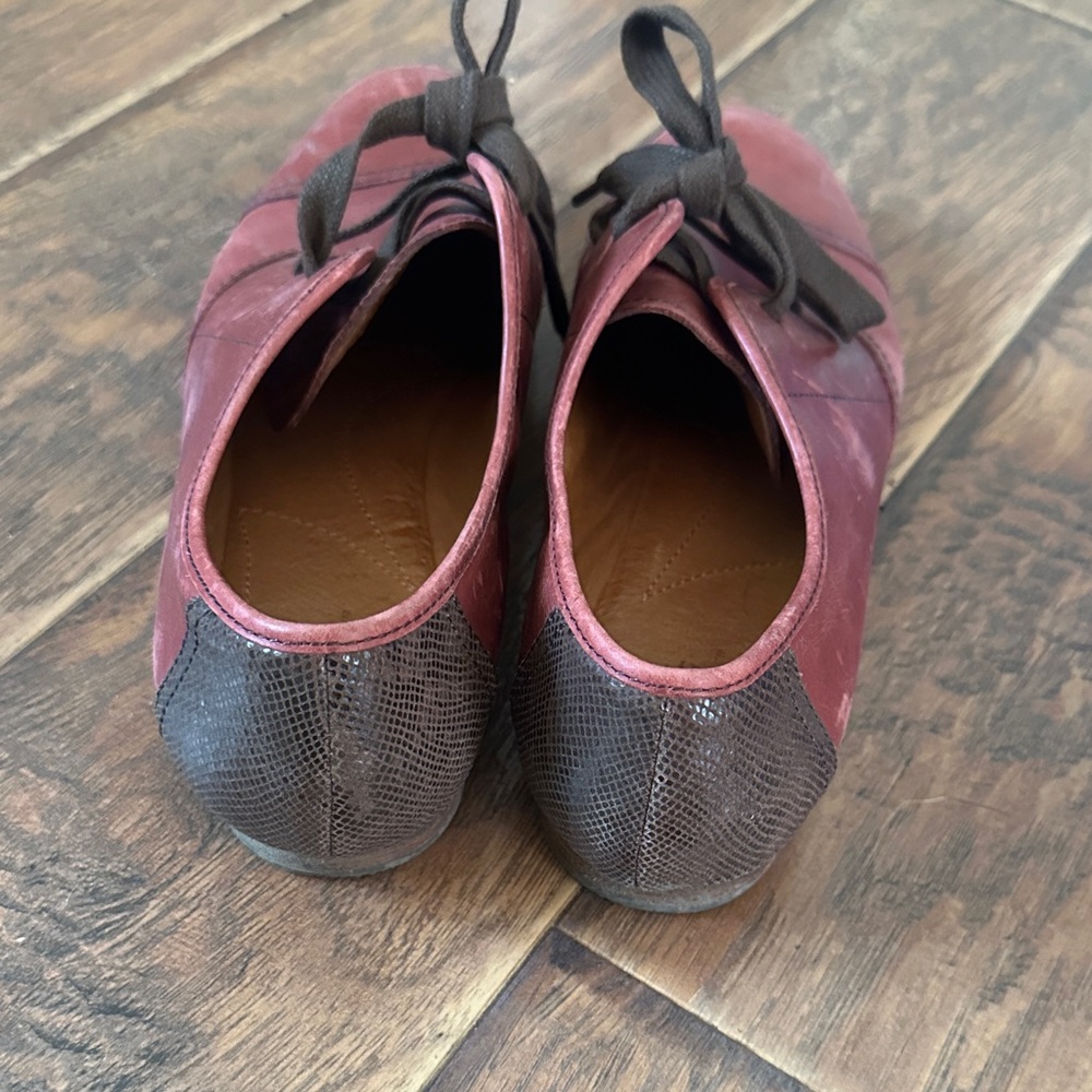 Naya Teak Oxfords Maroon Leather Brown Laces - Picture 2 of 5